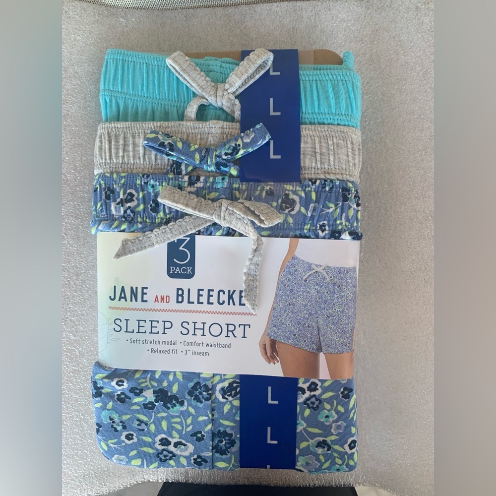 Jane & Bleecker Sleep Shorts Blue & Gray